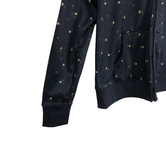 Burton Durables Goods Hoodie Zip-Up Cherry Print Size L Navy Blue - Picture 3 of 15
